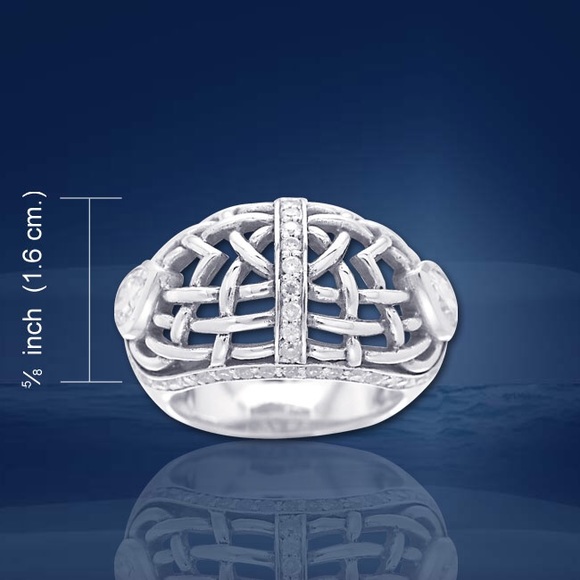 🥂Gorgeous Oversized Silver Cz Large Cocktail Ring - Picture 8 of 8